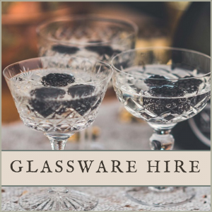 Vintage crystal glass hire for weddings